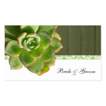 Green Succulent Vintage Wood Damask Place Cards Business Card Templates