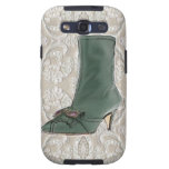 Green Suede Boot with Lace Background