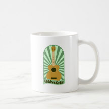 Green Sunburst Ukulele Coffee Mugs