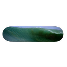 Green surfing wave custom skate board