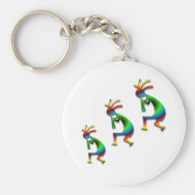 Green Swirl Kokopellis Keychains
