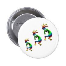 Green Swirl Kokopellis Pinback Button