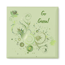 Green Swirls Magnets