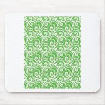 Green Swirls Mouse Pads
