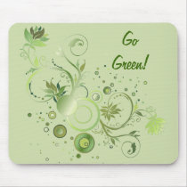 Green Swirls Mouse Pads