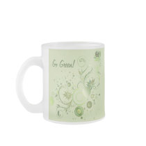 Green Swirls Coffee Mugs