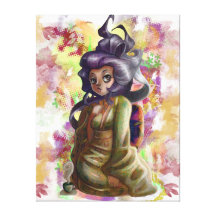 Green Tea Geisha Canvas Print