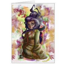 Green Tea Geisha Greeting Card