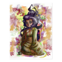 Green Tea Geisha Postcard