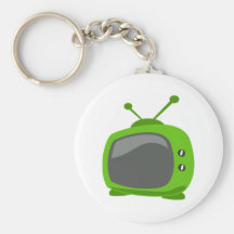 Green Television Keychain
