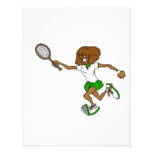 Green tennis girl custom invitations