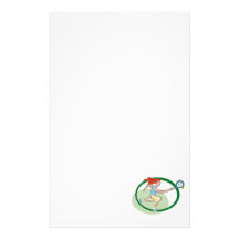Green tennis girl custom stationery