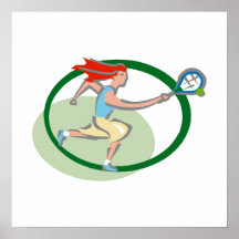 Green tennis girl poster