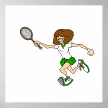 Green tennis girl posters