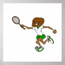 Green tennis girl posters