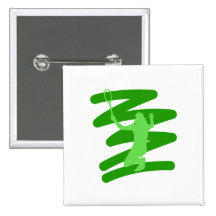 Green Tennis Guy Pinback Buttons