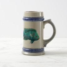 Green Texas Cichlid Beer Stein Mugs