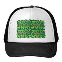 Green Theme : Military Camouflage Wave Pattern Trucker Hat