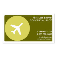 Green theme pilot simple business cards