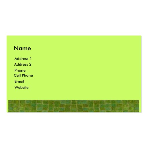 green tile business card templates