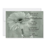 Green Tinted Daisy Graduation Party Invitation