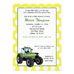 Green Tractor Baby Shower 5x7 Invitation (Yellow) invitations