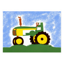 Green Tractor Gift Tags Profile Card Business Card