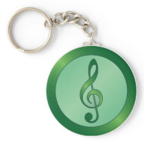 Green Treble Clef Keychains