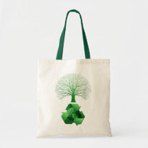 green tree - Go Green! Tote Tote Bags