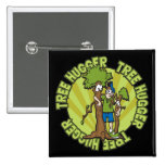 Green Tree Hugger Pinback Buttons