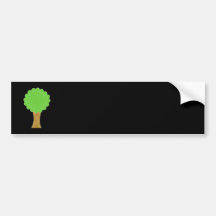 Green Tree. On black background. Bumper Sticker
