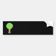 Green Tree. On black background. Bumper Stickers
