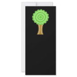 Green Tree. On black background. Custom Rack Cards