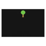 Green Tree. On black background. Stationery Paper