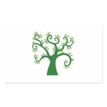 Green Tree Rectangular Stickers