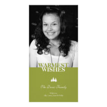 Green trees elegant Christmas holiday greeting Custom Photo Card