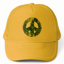 Green Trees Peace Sign Hat