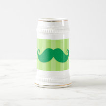 Green trendy hipster mustache mug
