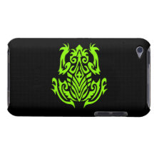Green Tribal Frog Silhouette Barely There iPod Case