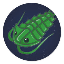 Green Trilobite Round Sticker