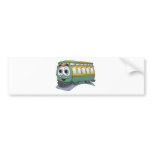 Green Trolley Cartoon Bumper Sticker