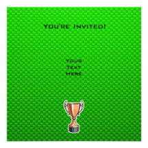 Green Trophy Personalized Invites