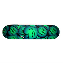 Green Tropical Hibiscus Flower design Skate Deck