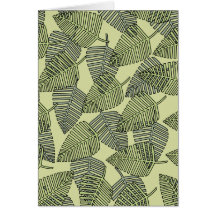 Green Tropical Leaves Pattern. Card