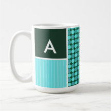 Green & Turquoise Polka Dots Coffee Mugs