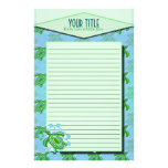 Green Turtle Lined Stationery