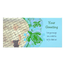 Green Turtles PhotoCard Template Customized Photo Card