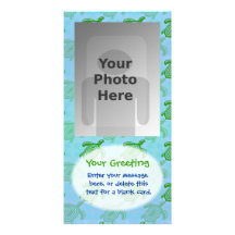 Green Turtles Vertical PhotoCard Template Photo Card