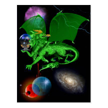Green Universe Dragon Post Card