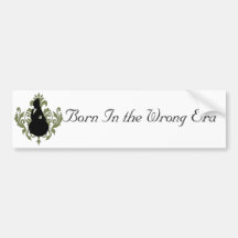 Green Victorian Damask w/ Female Silhouette Bumper Sticker